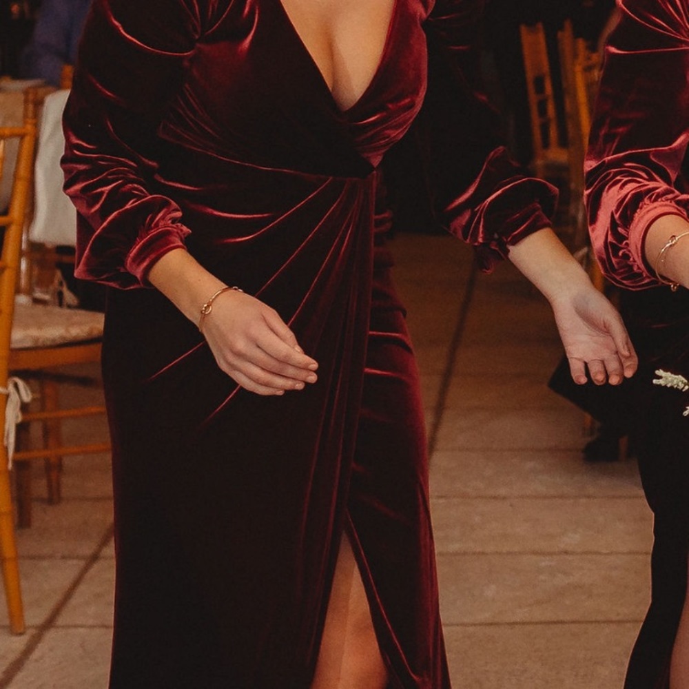 Revelry Burgundy Velvet Wrap Dress